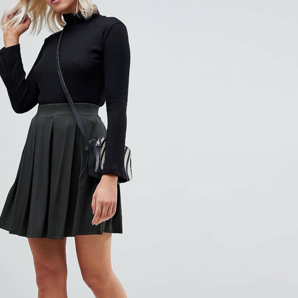 ASOS mini skater skirt with box pleats